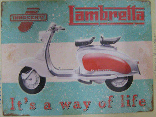 Lambretta Innocenti distressed  metal sign