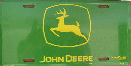 John Deere licence plate
