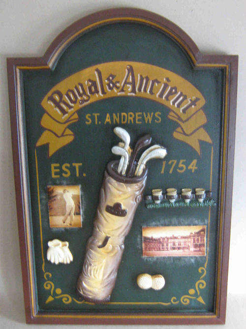 Golf. Royal and Ancient St Andrews golf wall plaque             bd1