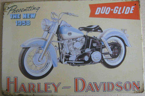 Harley Davidson distressed metal sign