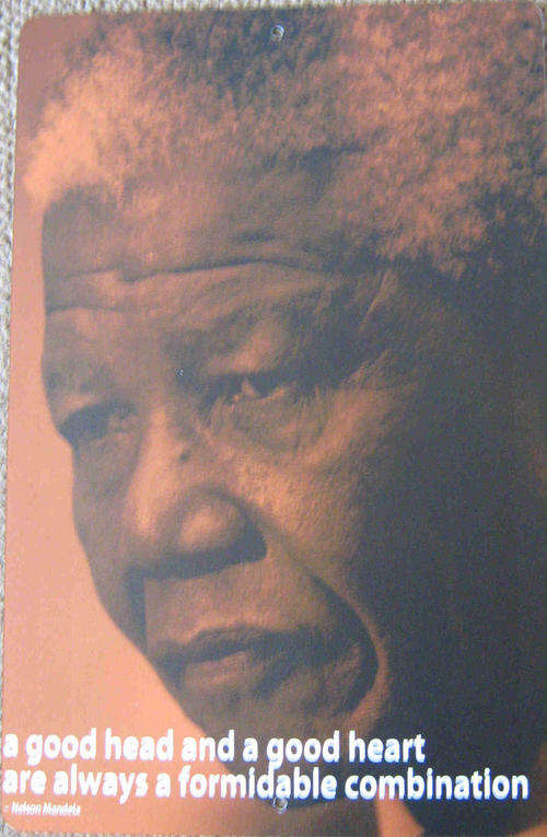 Nelson Mandela ridgid plastic wall sign