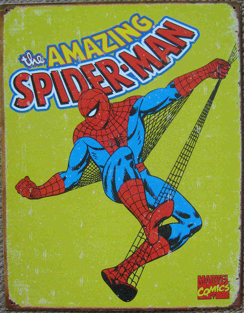 Spider Man vintage/ retro Marvel comics distressed metal sign   mt16