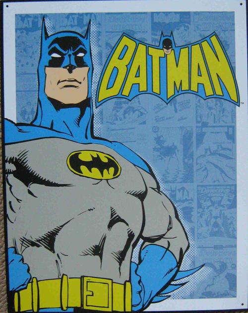 Batman, Bat-man vintage/ retro distressed metal comic sign