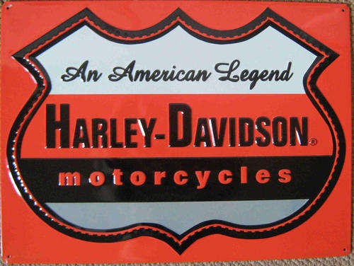 Harley Davidson embossed metal sign