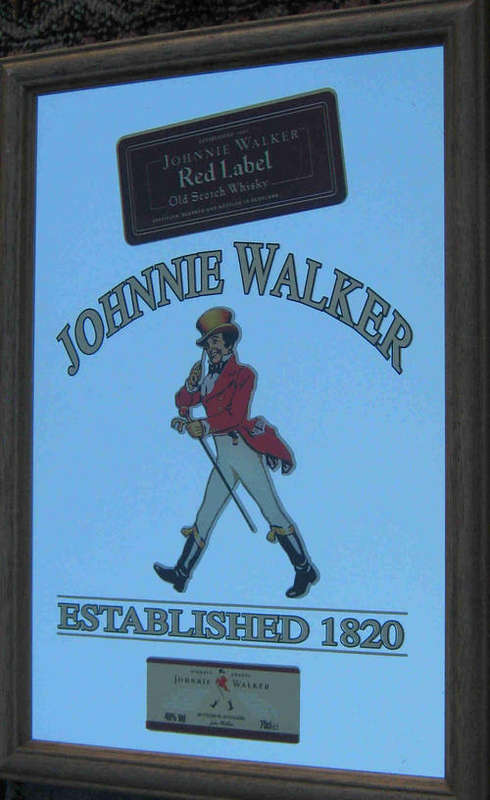 Johnnie Walker bar mirror