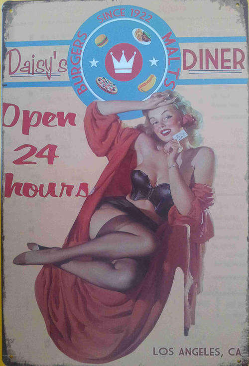 Daisey's diner..Distressed metal sign                                                           mt17