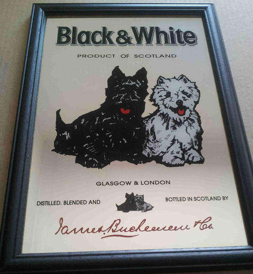 Black & White whisky pub mirror                                                        bd4