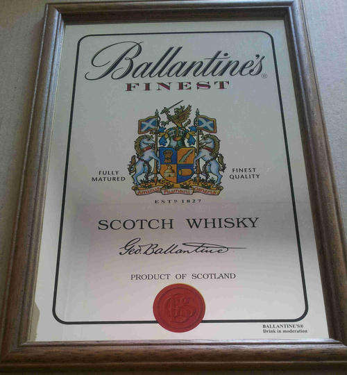 Ballentines whisky pub mirror                                                            bd4