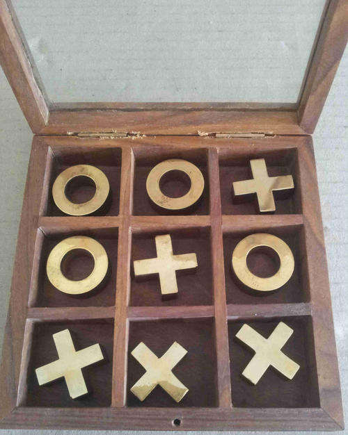 Tic Tac toe rosewood and brass                                bd13