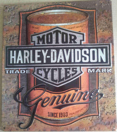 Harley Davidson - oil embossed metal sign