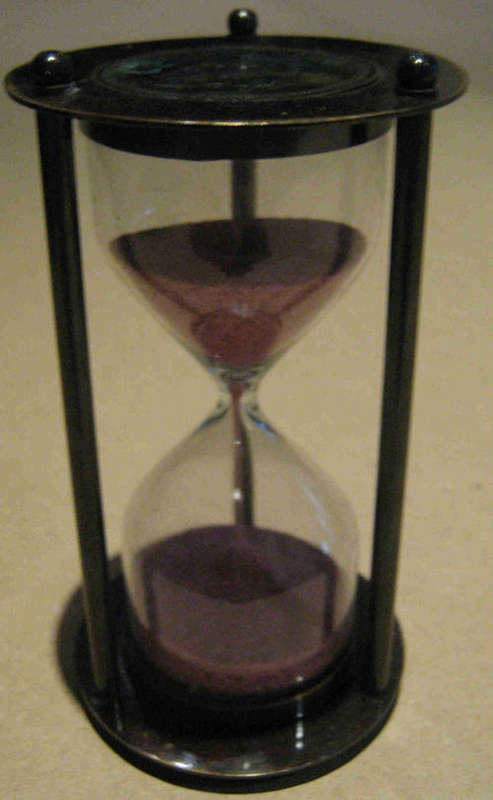 Sand timer antique finish brass