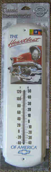 Chevy metal thermometer in original packing