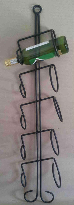 Wall mounted wrought iron wine rack. Space saver                               gd2