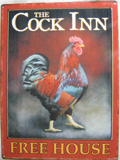 Cock Inn metal vintage style pub sign                                   bd6