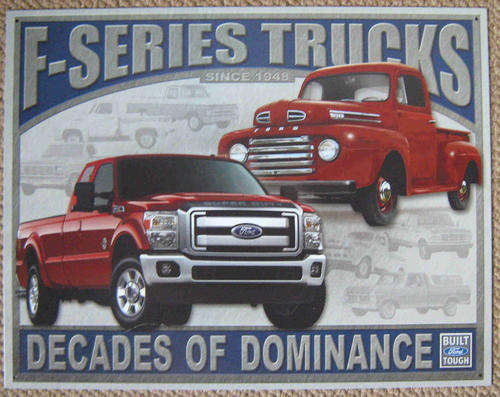 Ford F series trucks metal sign