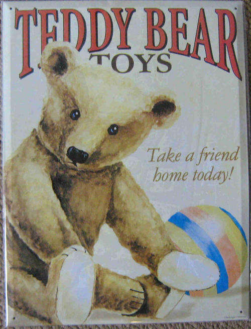 Teddy Bear Toys metal sign.       mt17