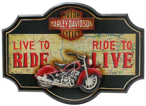 Harley Davidson.Live to ride wall plaque                     bd1