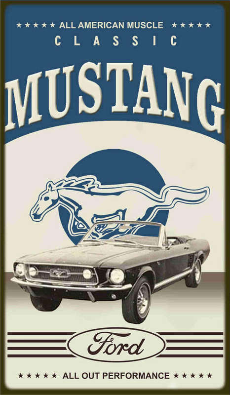 Mustang BIG  metal sign. 44 x 68cm