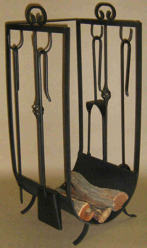 Fireplace. Log rack with tools                            lr1