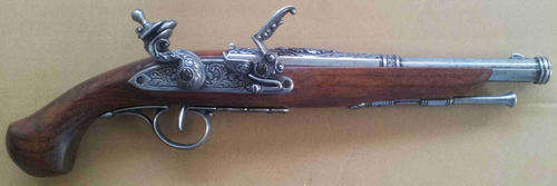 Pistol. Flintlock pistol dueling grey. Replica non functional                        bd12