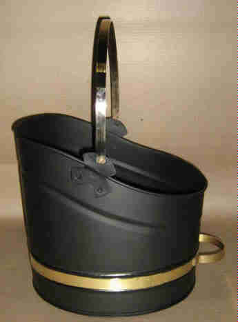 Fireplace. Coal bucket black/brass                            cb1