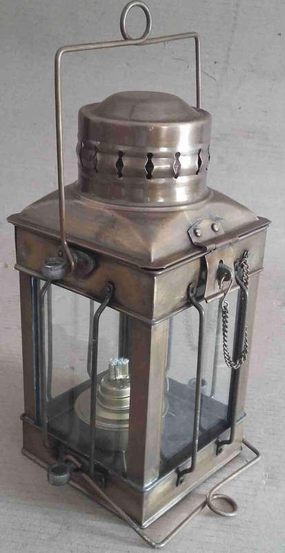 Ship cargo lamp. Antique brass finish                                         nb4