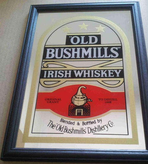 Old Bushmills pub / bar mirror                                                      bd4