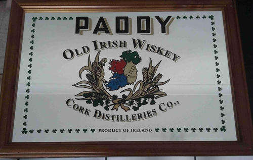 Paddy's Irish whiskey pub / bar mirror                                                          bd4