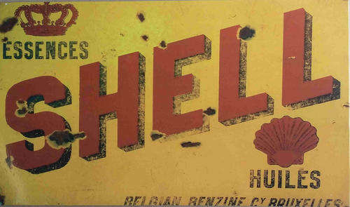 Shell distressed BIG metal sign                                       mt19