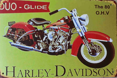 Harley-Davidson, the 80 O.H.V motorcycle metal sign