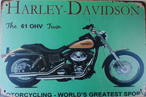 Harley-Davidson, the 61 OHV twin motorcycle metal sign