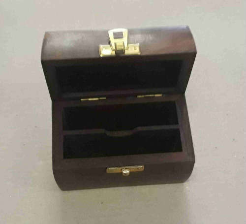 Card box, wood & brass. Game. (cards not included)