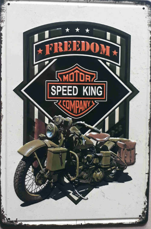 Harley-Davidson Speed King embossed metal sign