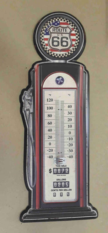 Route 66 metal Thermometer.