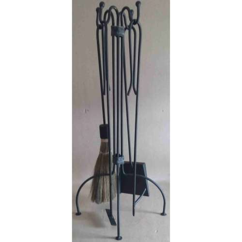 5pcs Econo Wrought Iron Companion set with African Grass broom.