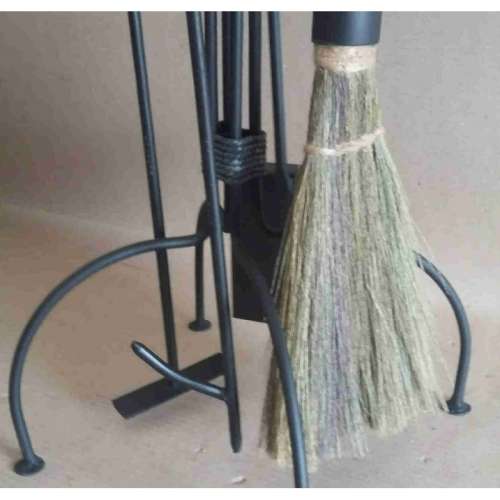 5pcs Econo Wrought Iron Companion set with African Grass broom.