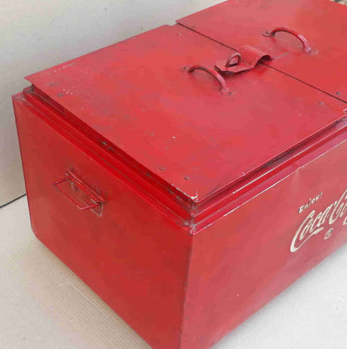 Vintage Double Coca-Cola metal cooler box