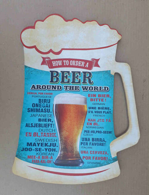 Beer. How to order a beer around the world wall plaque.