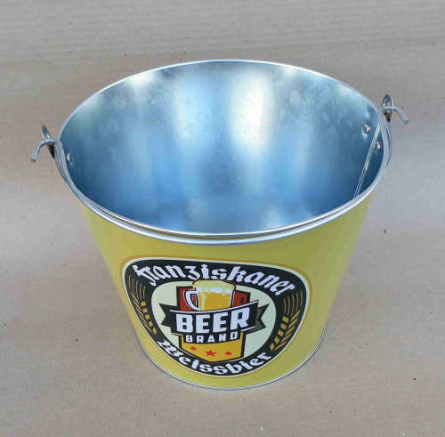 Franziskaner Beissbier, beer metal ice bucket.