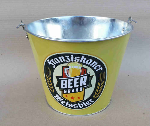 Franziskaner Beissbier, beer metal ice bucket.