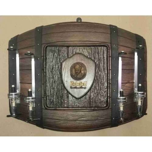Richelieu Barrel, 4 units optic spirit tot measure dispenser. Wall Hanging