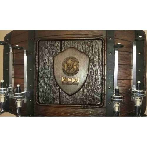 Richelieu Barrel, 4 units optic spirit tot measure dispenser. Wall Hanging