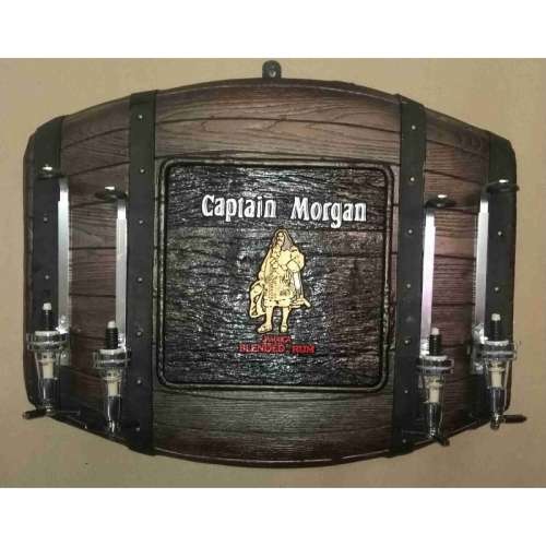 Captain Morgan Barrel, 4 units optic spirit tot measure dispenser. Wall Hanging