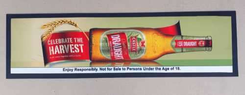 Castle lager draught bar mat, wetstop/ bar runner