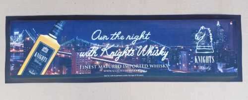 Knights whisky bar mat, wetstop/ bar runner
