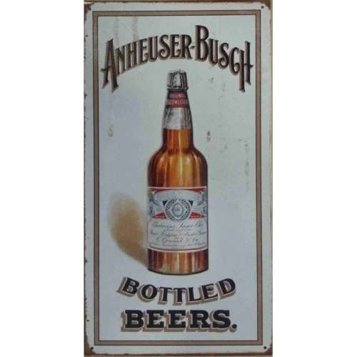 Budweiser Anheuser Busch bottled Beer metal sign