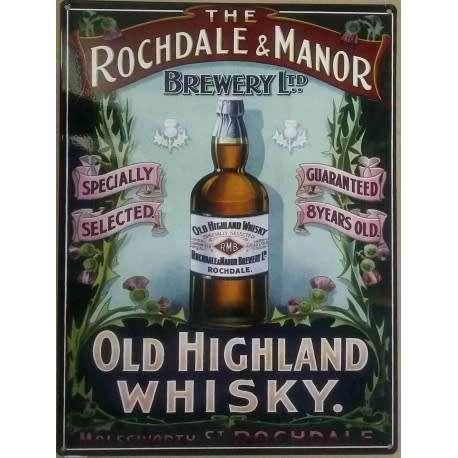 Rochdale & manor old Highland whiskey metal sign