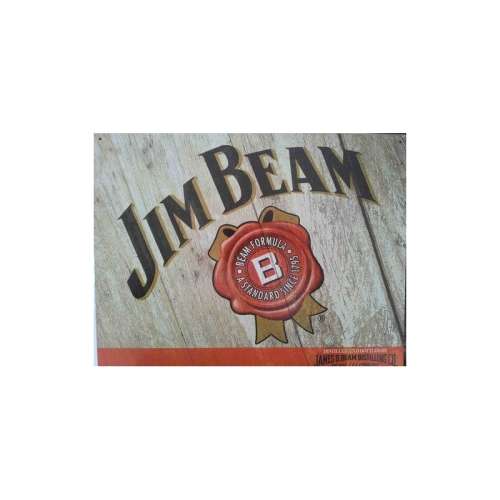 Jim Beam tin sign.