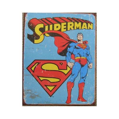 Superman comic cover vintage retro distressed metal sign.