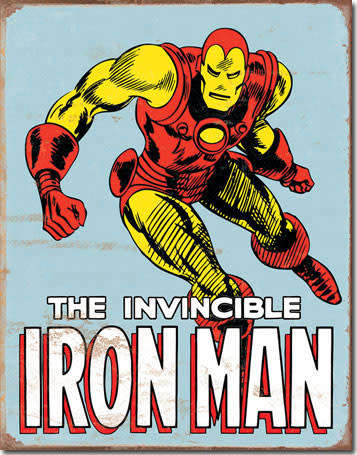 The invincible Iron Man vintage style metal sign